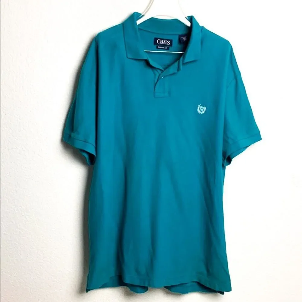 ChAPS Teal Custom Fit Men’s Polo TShirt